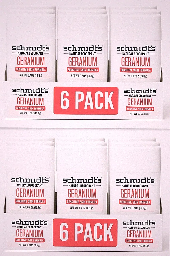 12 Schmidt's GERANIUM FLOWER Natural Deodorant .70 TRAVEL SIZE Sealed